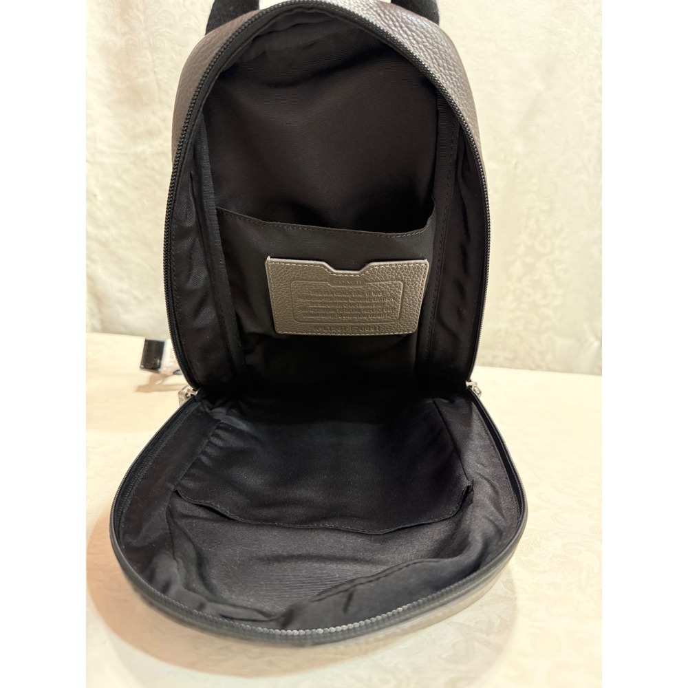 Coach Sling Backpack Mens OS Grey Leather F70691 Crossbody Commuter Luxury - Picture 5 of 16